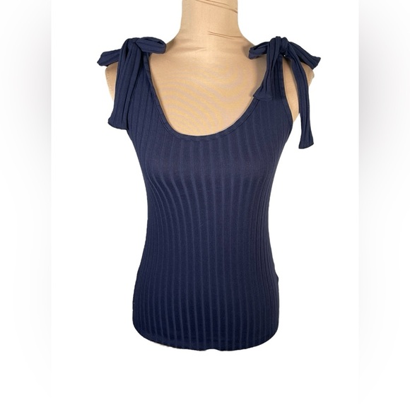 White Birch Navy Ribbed Tank Top Small NWT - Picture 1 of 9